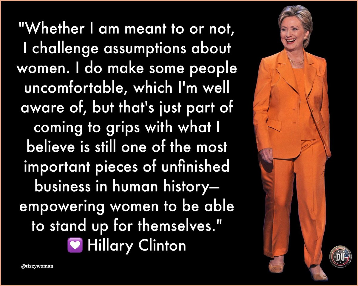Hillary Clinton has spent her life working for the rights of women.

She knows 1st hand how hard it is to be a strong woman in America. 

Hillary has empowered all women to speak up &amp; out against the rules men made for us.

We can chart our own way because of her.
#DemsUnited