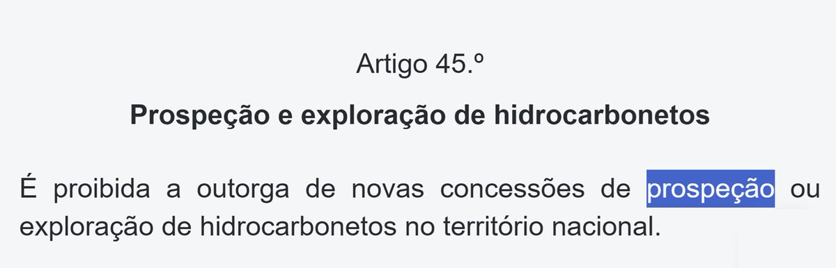 Em Portugal, é proibido fazer-se sequer prospecção de hidrocarbonetos (petróleo, gás), em território nacional.

Ou seja, é ilegal sequer **tentar saber** o que temos de hidrocarbonetos debaixo dos nossos pés.

Este país é de doidos. 

E pelos vistos, rico e sem dívida.