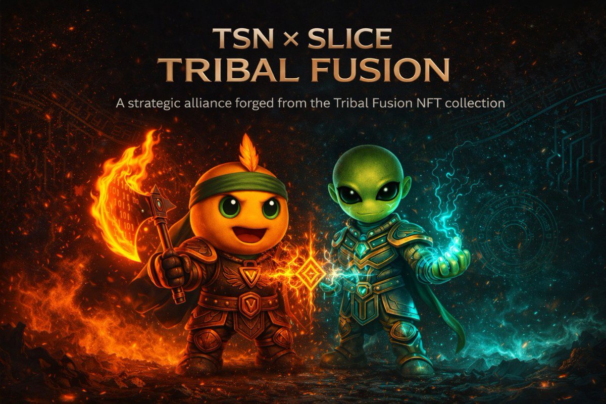 Davanasgaming's tweet photo. TSN × SLICE — TRIBAL FUSION

10 NFTs.
5 rarity tiers.
One shared ritual.
From raw power to controlled fusion,
this collection explores balance, rupture, and transcendence.
Each piece represents a stage of the fusion.

Minted via TSN MiniApp 👇
https://t.co/yUG2yXAuzw
Built together with 🤝 @TriboCDT

#SLICE #TSN #TribalFusion #NFTCollection #WorldChain #Web3 #FlavorOverHype