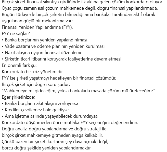 #KONKORDATO #FYY #finansalyenidenyapılandırma