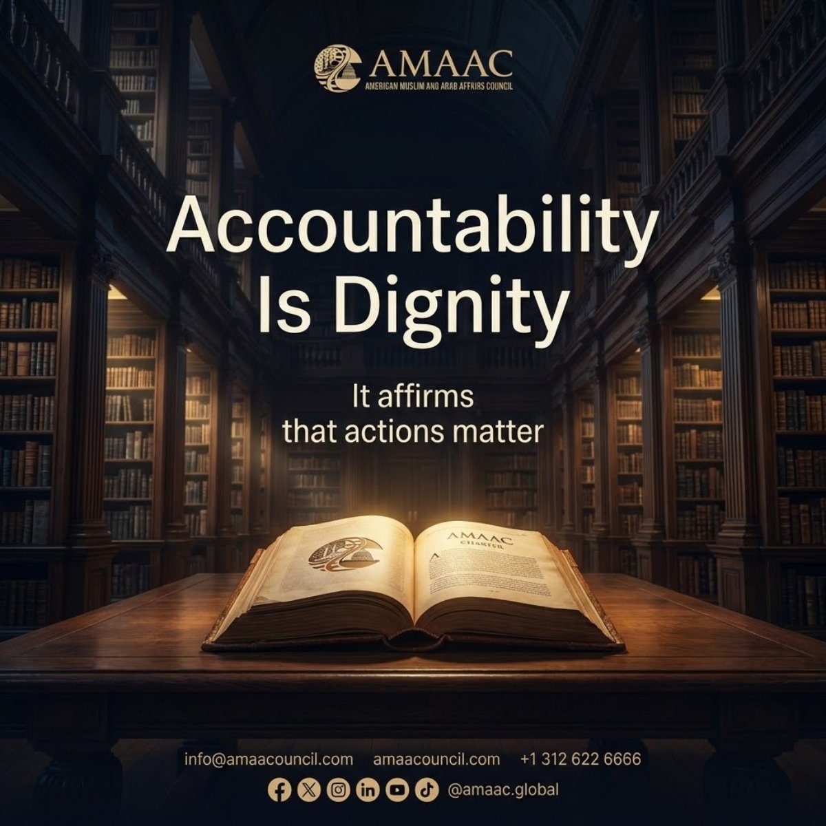 amaacglobal's tweet image. Accountability is a form of dignity. ⚖️ 

It affirms that actions matter. We stand by our work at AMAAC. 

#AMAAC #Accountability #Dignity