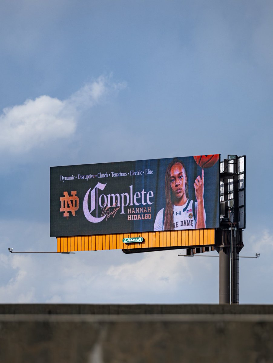 Notre Dame put up billboards campaigning for Hannah Hidalgo’s National Player of the Year candidacy in the cities of every major conference tournament site — ACC, SEC, Big Ten, Big 12 and Big East. This is the one for the ACC in Duluth, Ga.

Hidalgo played like the POY this week.