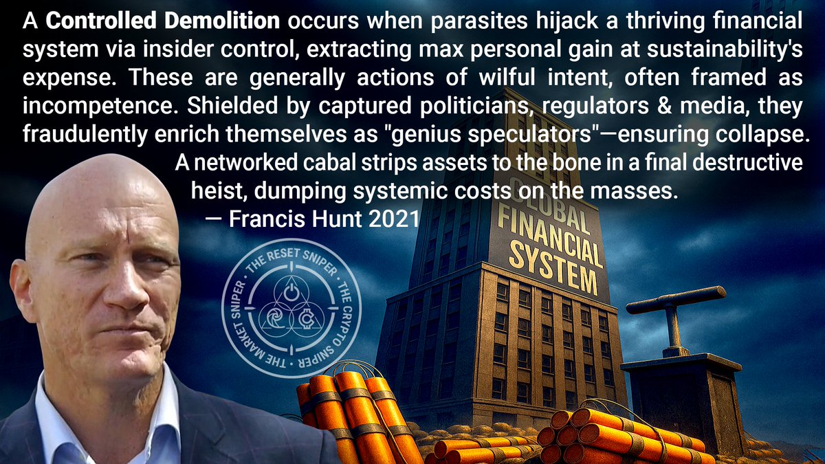 themarketsniper's tweet photo. Because oil shortages, oil price spikes, bond rates surges and debt/fiat debasement is the PLAN.

It is not an accidental outcome of convenient coincidence.

It is RESET, a planned controlled demolition.

Hyperstagflation is the selected policy.
@thecryptosniper @TheResetSniper @jeffreytucker @BerwickJeff