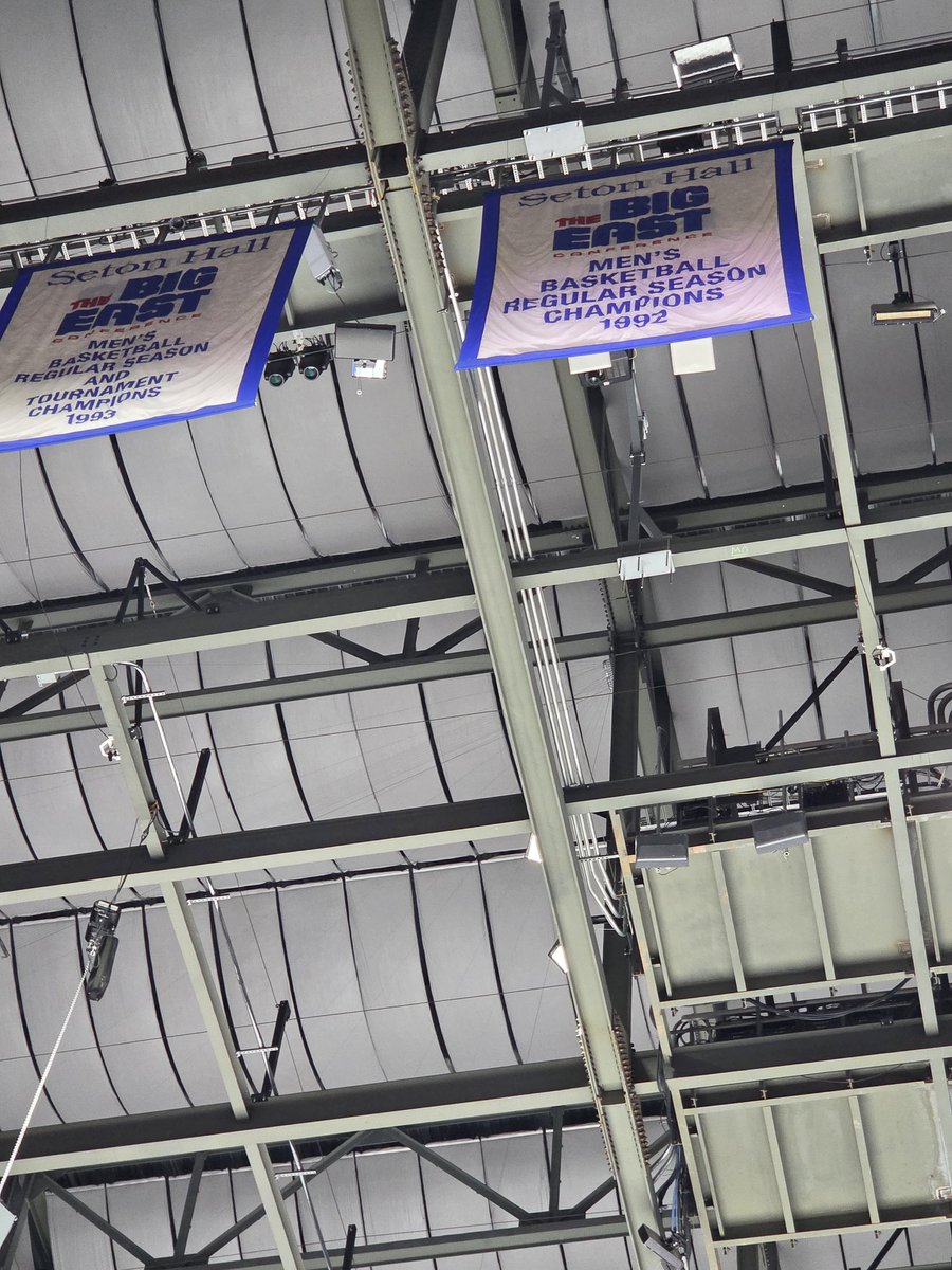 Ilzion's tweet photo. @msg the Prudential center keeps Seton Hall's banners up during NJ Devils games. Why do you remove the St. John's banners for Knicks and Rangers game. Disappointed! https://t.co/EZrdc72OX5
