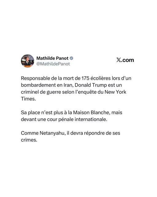 Mapi421's tweet image. Plus aucun doute #MathildePanot soutient les mollahs