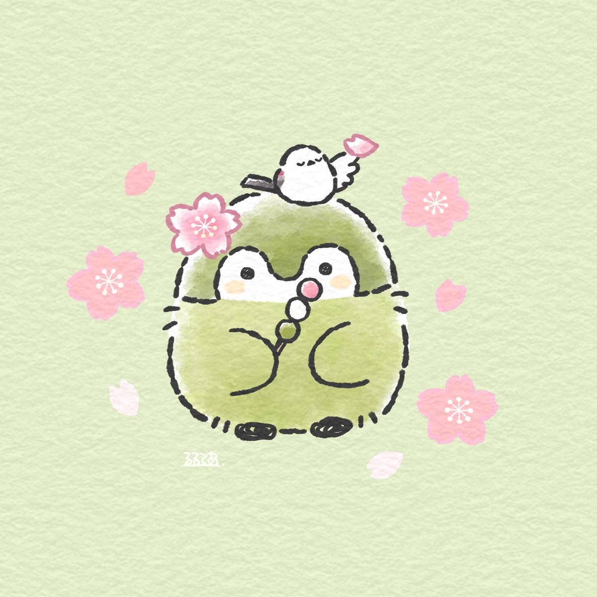 ピンクコウペンちゃん＆抹茶コウペンちゃん
桜なアイコンを描きました🌸
