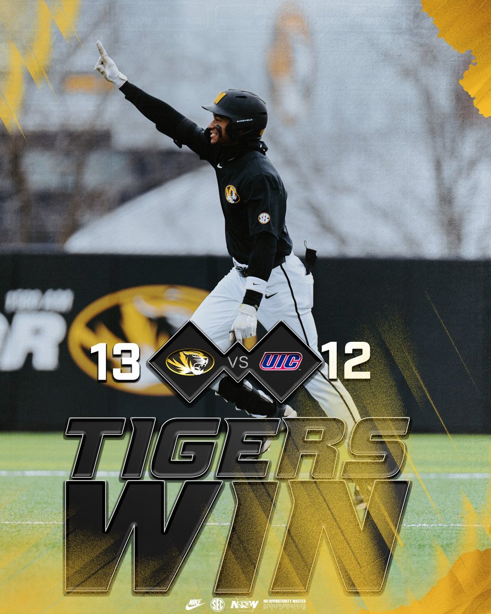 Congrats to the Missouri Tigers on making a 12-1 comeback for the win.

Tigers are CERTIFIED ready for the SEC now.