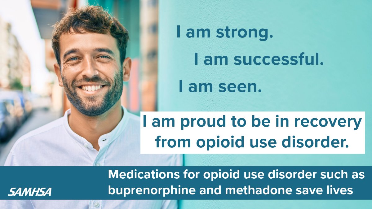 samhsagov's tweet photo. Opioid use disorder is a treatable medical condition. With the right support and treatment, recovery is not just possible – it is within reach. 

For more information: https://t.co/fdeh7WvEnu https://t.co/sK2V2KR2pY