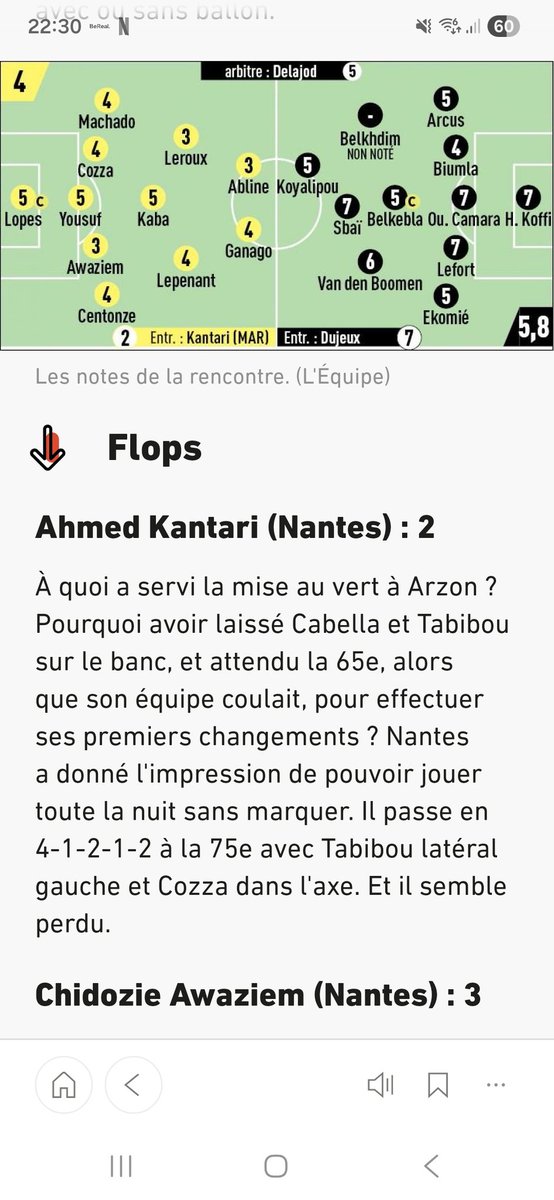 LMorvan44's tweet photo. Quand @lequipe met une note de 2 à l'entraîneur d'une équipe qui plus est apres autant de défaites la direction du @FCNantes peut elle encore le maintenir à son poste ?

#FCNantes #FCNSCO #Nantes https://t.co/zmHZGLBJOp
