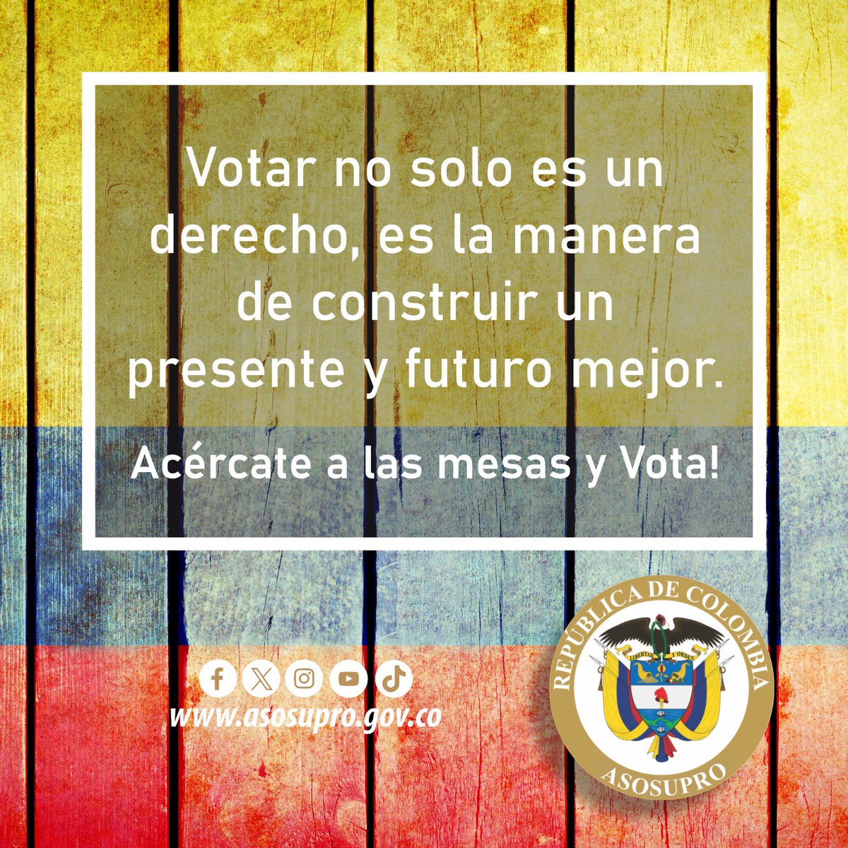 asosupro's tweet photo. Votar no solo es un derecho, es la manera de construir un presente y futuro mejor.
https://t.co/IAHmNaOYF0

#Elecciones2026 #CongresoDeLaRepublica #votaciones https://t.co/4uyjUVVscu