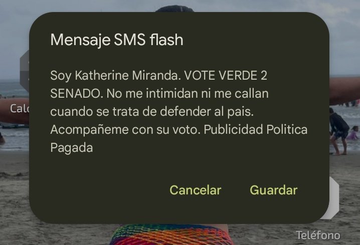 Y quién autorizó a esta impresentable <a href="/KatheMirandaP/">Katherine Miranda</a> a enviarme mensajes pidiéndo el voto?

Jamás le daría el voto a ella