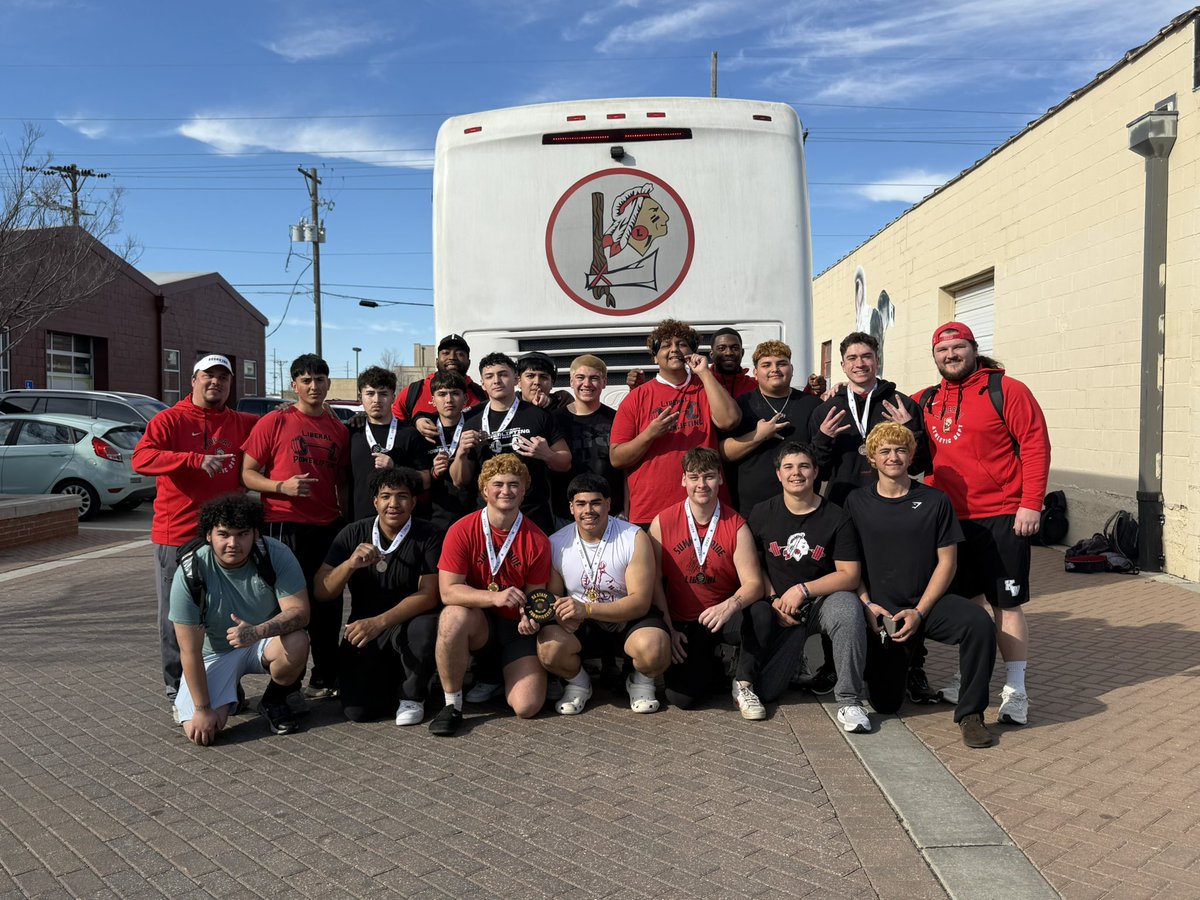 The Iron Reds, Liberal’s boys powerlifting team wins the 5A state championship at Wichita today.