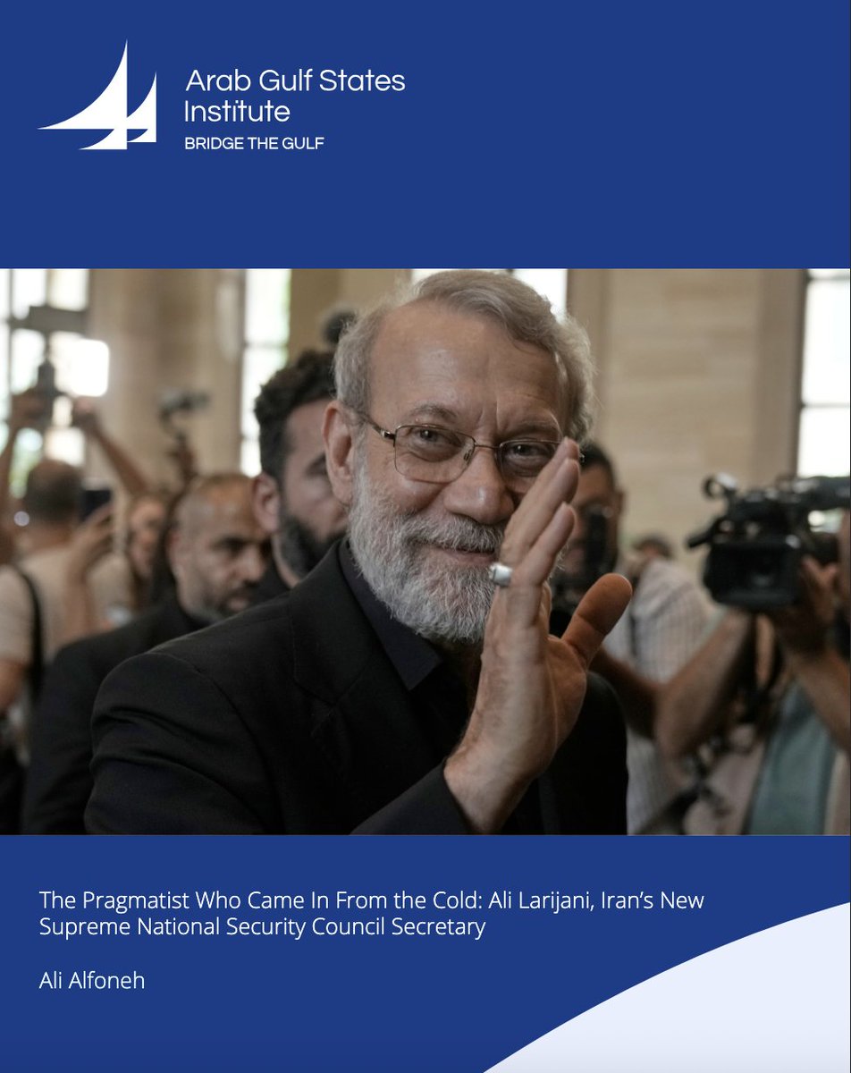 Alfoneh's tweet photo. Iran's Dr. @alilarijani_ir is emerging as a real wartime leader. Read my comprehensive biography: "The Pragmatist Who Came In From the Cold: Ali Larijani, Iran’s New Supreme National Security Council Secretary". https://t.co/ObU7ulQPPV https://t.co/iEKxlr9E49
