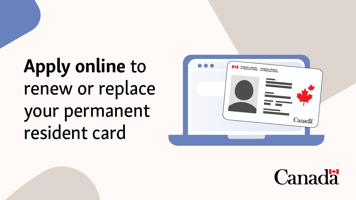 CitImmCanada's tweet photo. If your permanent resident card is expired or you lost it, you can apply online for a new one. Here's how: https://t.co/4i31xUtAu8 https://t.co/1Cg4mxLGtR