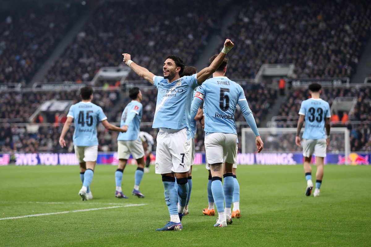 EmiratesFACup's tweet photo. Quarter-final spot: Secured ✅

@ManCity seal their place in the last eight of the #EmiratesFACup with a win over Newcastle United 👏 https://t.co/pJcWOJqHkp