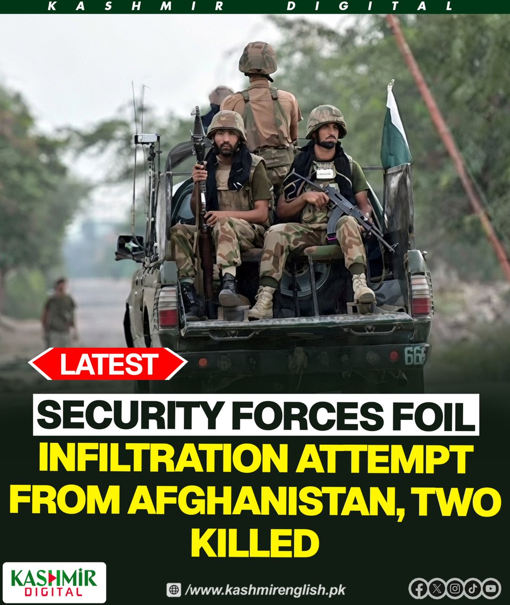 KashmirDigital1's tweet image. Security forces foil infiltration attempt from Afghanistan, two killed

To read more visit: kashmirenglish.pk/security-force…

#SecurityForces #InfiltrationAttempt @Afghanistan #Khawarij #Pakistan