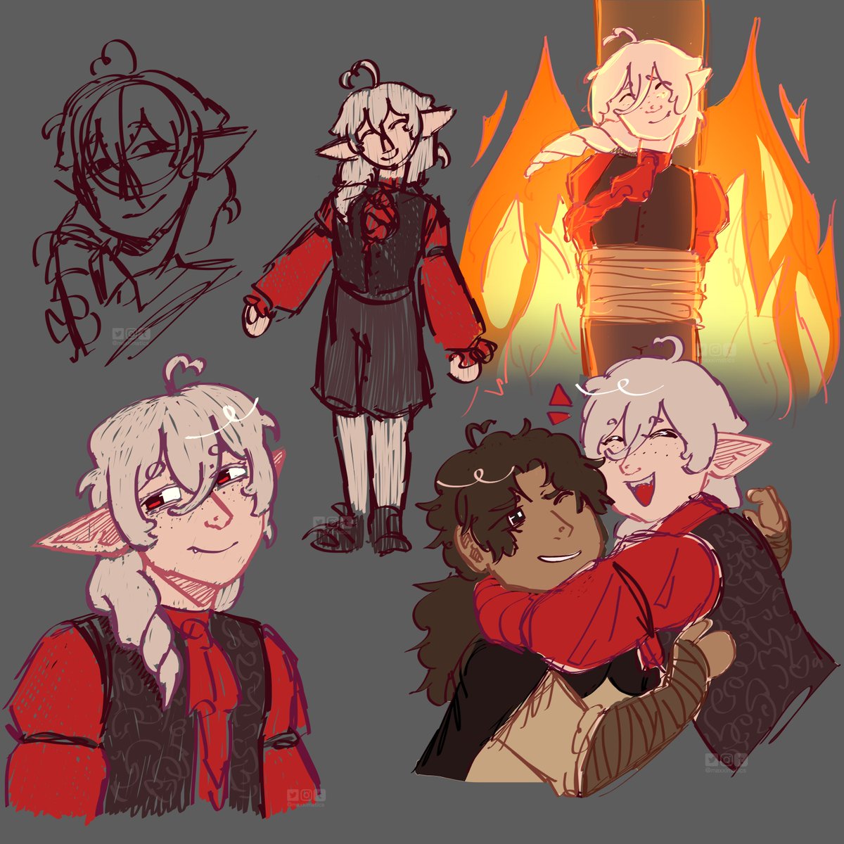 Also I'm feeling nice so you can get those exploration doodles I did of my new Louis design!!
 #vampiressmp #vampiressmpfanart