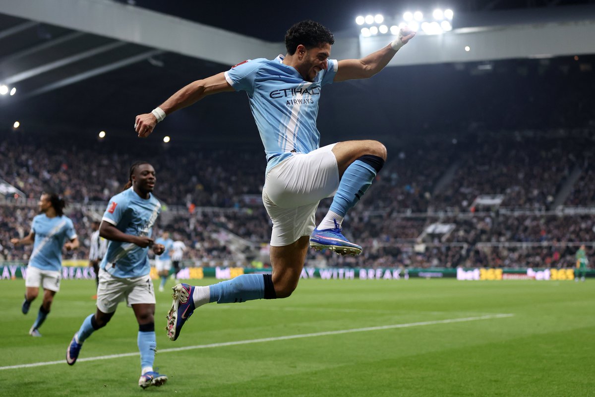 EmiratesFACup's tweet photo. Quarter-final spot: Secured ✅

@ManCity seal their place in the last eight of the #EmiratesFACup with a win over Newcastle United 👏 https://t.co/pJcWOJqHkp