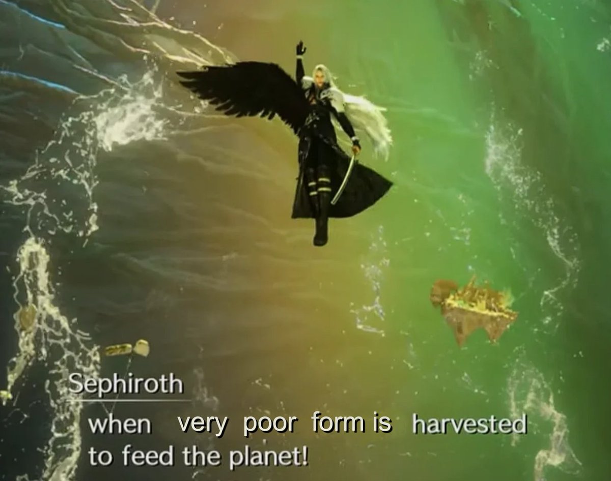 I will post this pic every day until we know the name of FF7 Remake Part 3.

[day 116] - I KNEW that's what he was doing. *Part 3 spoilers*