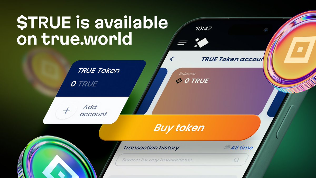 The idea behind True World Token ( $TRUE ) is simple: create a digital asset that connects users to a broader ecosystem rather than just existing as a tradable token.

Here is the big news 

TRUE is now available on true.world 
And if you are just getting to know