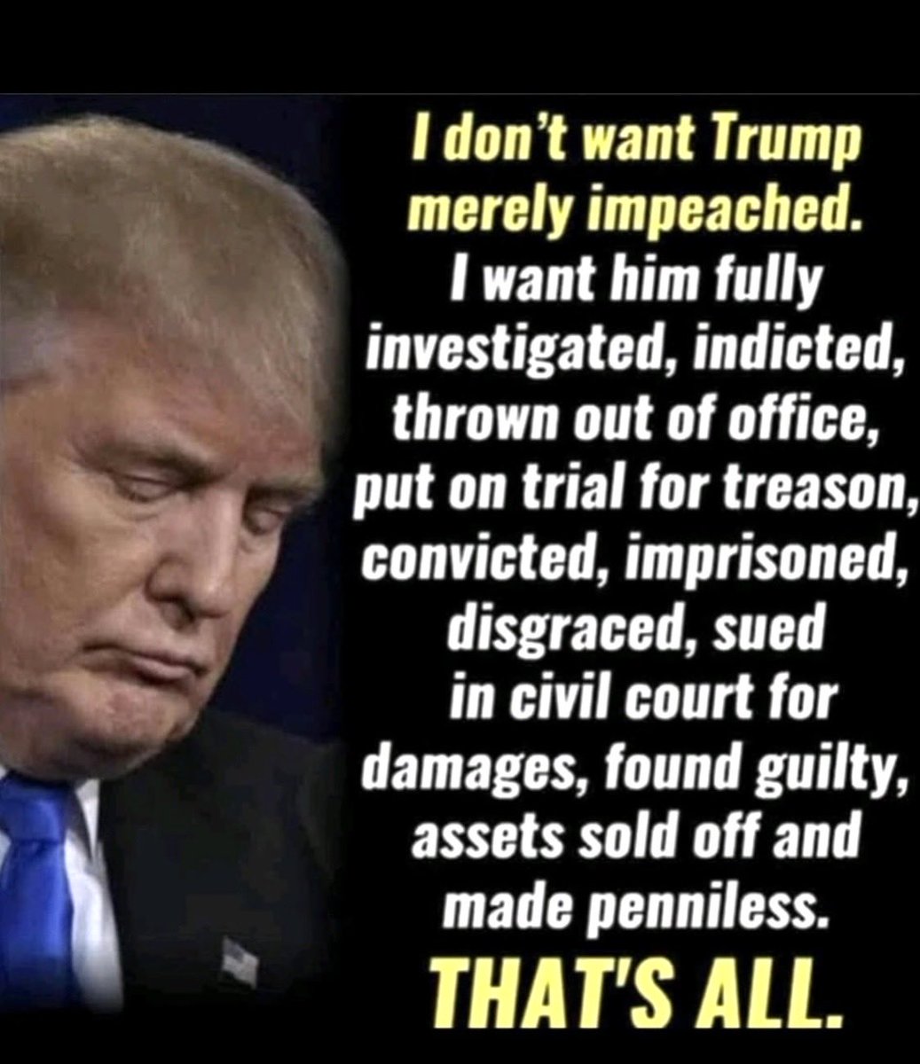 dianeeldredge99's tweet photo. @maddenifico I’m so Sick and Tired of DonaldTrump!
Please #Congress
End this Nightmare!!!
#TrumpNightmare Must End!
It’s Time to …
Impeach Remove Prosecute Convict Imprison https://t.co/99DN5zuAnk
