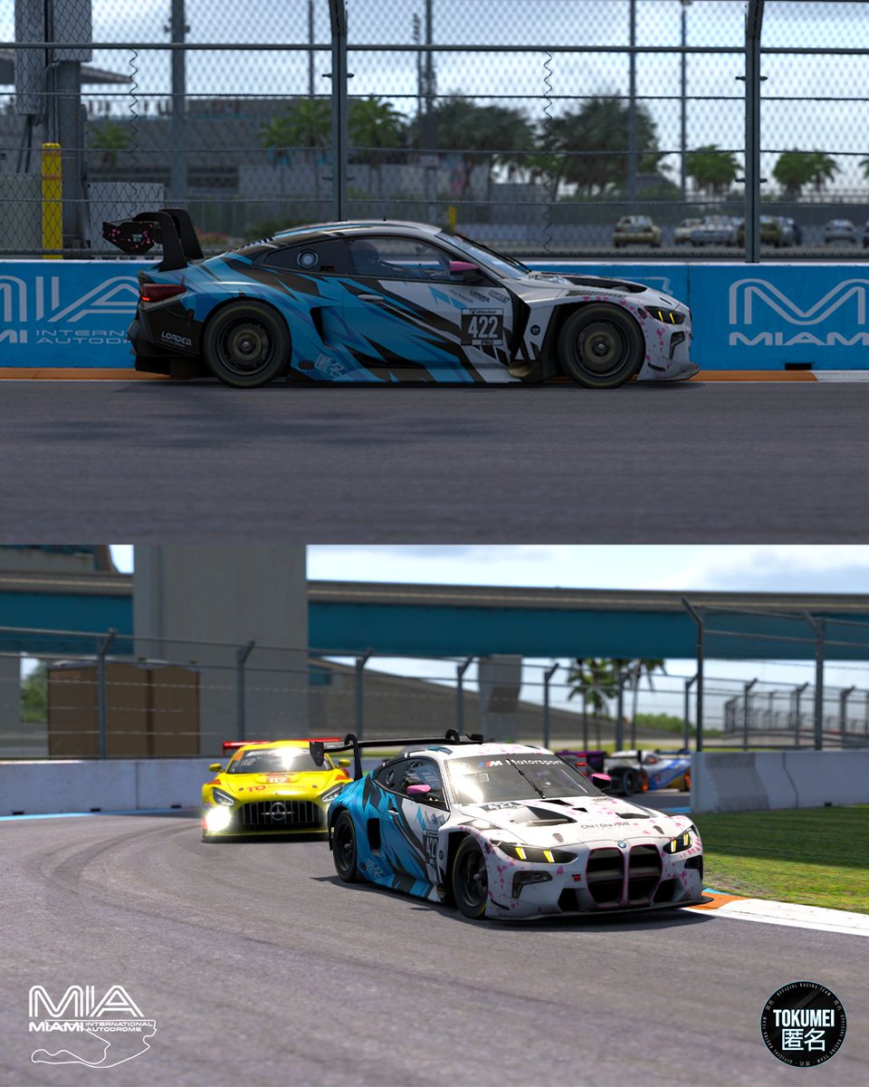 tokumeiracing's tweet photo. A few action snaps from the 6 hour race around Miami

the boys bringing home a solid P9 finish for TKM 👏

#iracing #enduranceracing #gt3 #tokumeiofficialracing https://t.co/BZmx2gfm8e