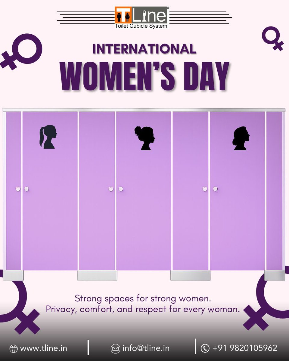 TLineinnerspace's tweet image. Empowering women starts with respectful spaces.
Happy International Women’s Day.

T-Line | Toilet Cubicle System
Smart Design | Clean Aesthetics | Lasting Impressions
tline.in | info@tline.in

#TLine #ToiletCubicles #Womensday