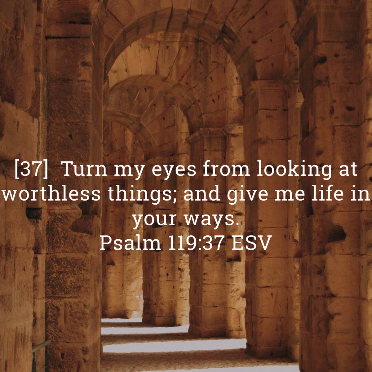 ChapmanBeck's tweet photo. Psalm 119:37 ESV
[37]  Turn my eyes from looking at worthless things; and give me life in your ways. https://t.co/eK7nBdhKeR