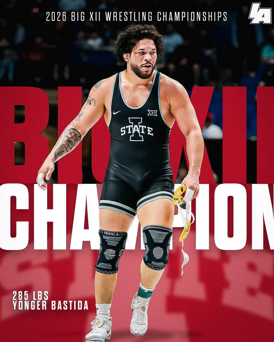 YONGER BASTIDA = BIG 12 CHAMP 🏆 

#IAwrestle