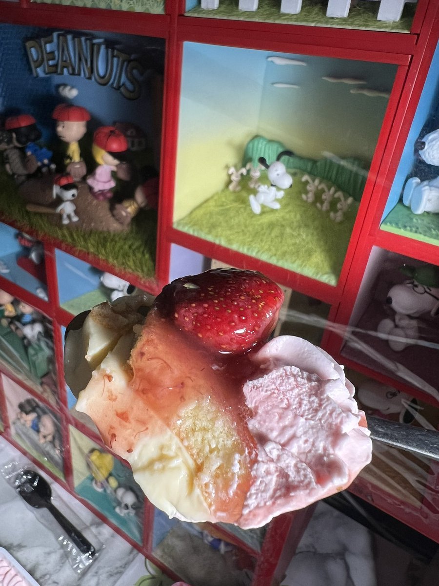 我看到一個男生IG推的，跟他一樣半信半疑的買來試吃，這個邪惡的草莓鮮果布蕾，真的好好吃！

#全聯 買的，聽說白木屋是他們的？