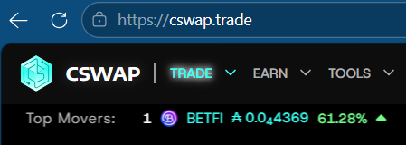 And then we were #1 Top Mover <a href="/CswapDEX/">CSWAP | DEX</a>  

cswap.trade
