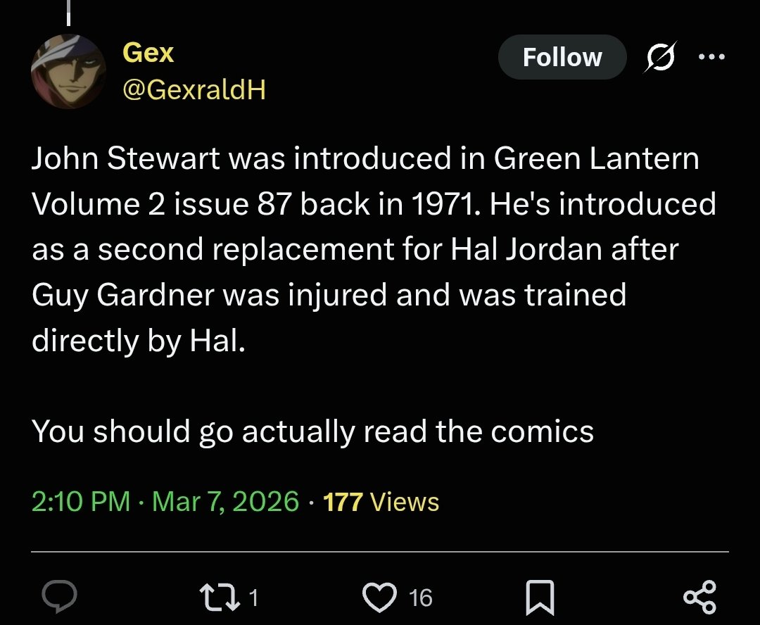 volumedealerx1's tweet image. @GexraldH well guess what retard?
That's not how they're doing it here.
He is the DEI RE-PLACE-MENT of Hal Jordan, he is not just some other green lantern that comes into the fray.
He is here to replace Hal Jordan.
Fuck you, sit down, you dumb fuck.