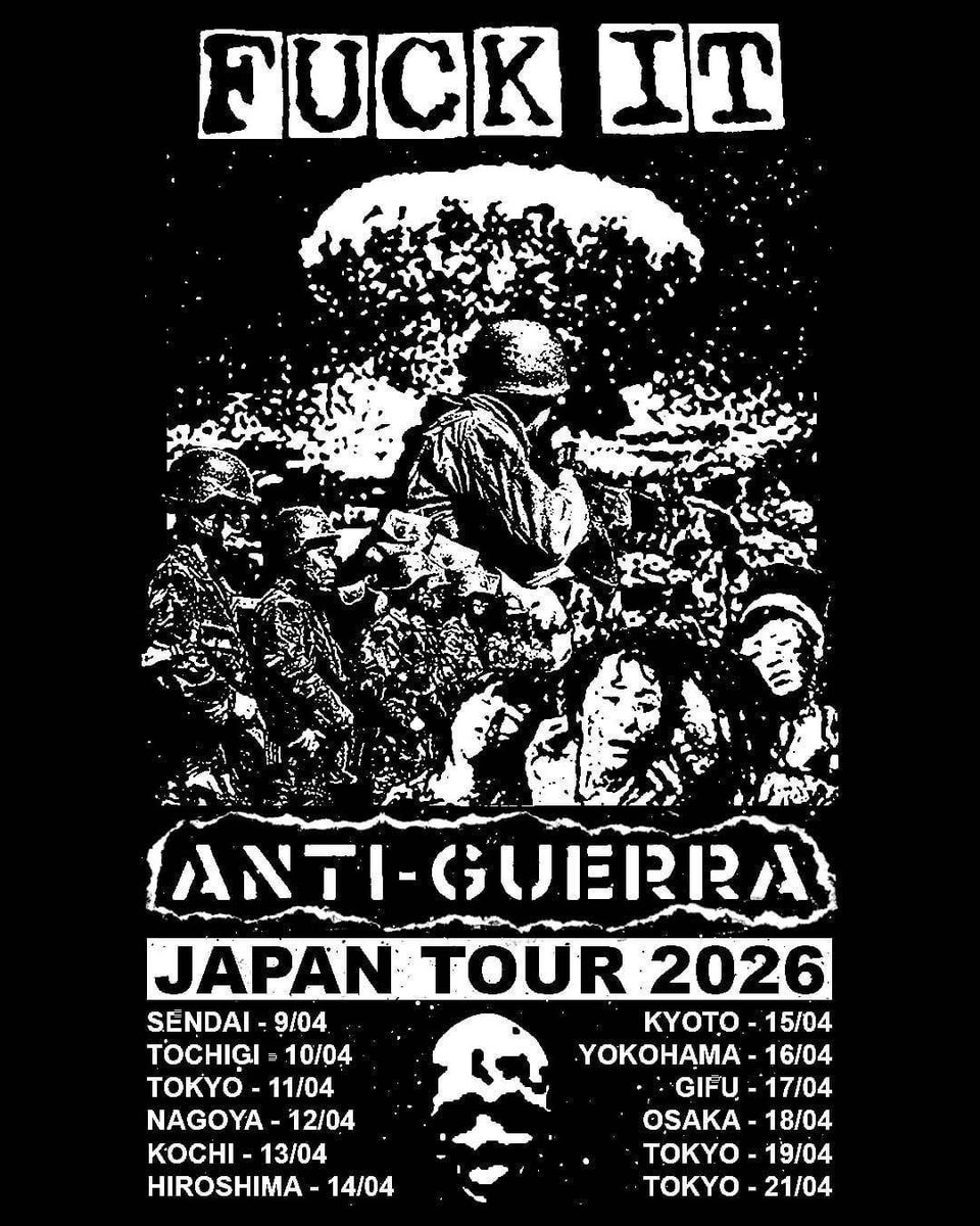 tofu48's tweet photo. ブラジルから孤高のD-beat バンドとポルトガルからのバンドが来仙します！！

「NOISE&amp;LIFE vol.45」

4/9(thu) @ 仙台Bar Take
Anti-Guerra Tour 2026
w/
BESTHÖVEN(Brazil)
FUCK IT!(Portugal)
Wageslave(Fukushima)
GRÄSS
Desperdicio

OPEN 19:00 START 19:30
adv ¥2000(+D) day ¥2500(+D) https://t.co/3M9tf5SE1g