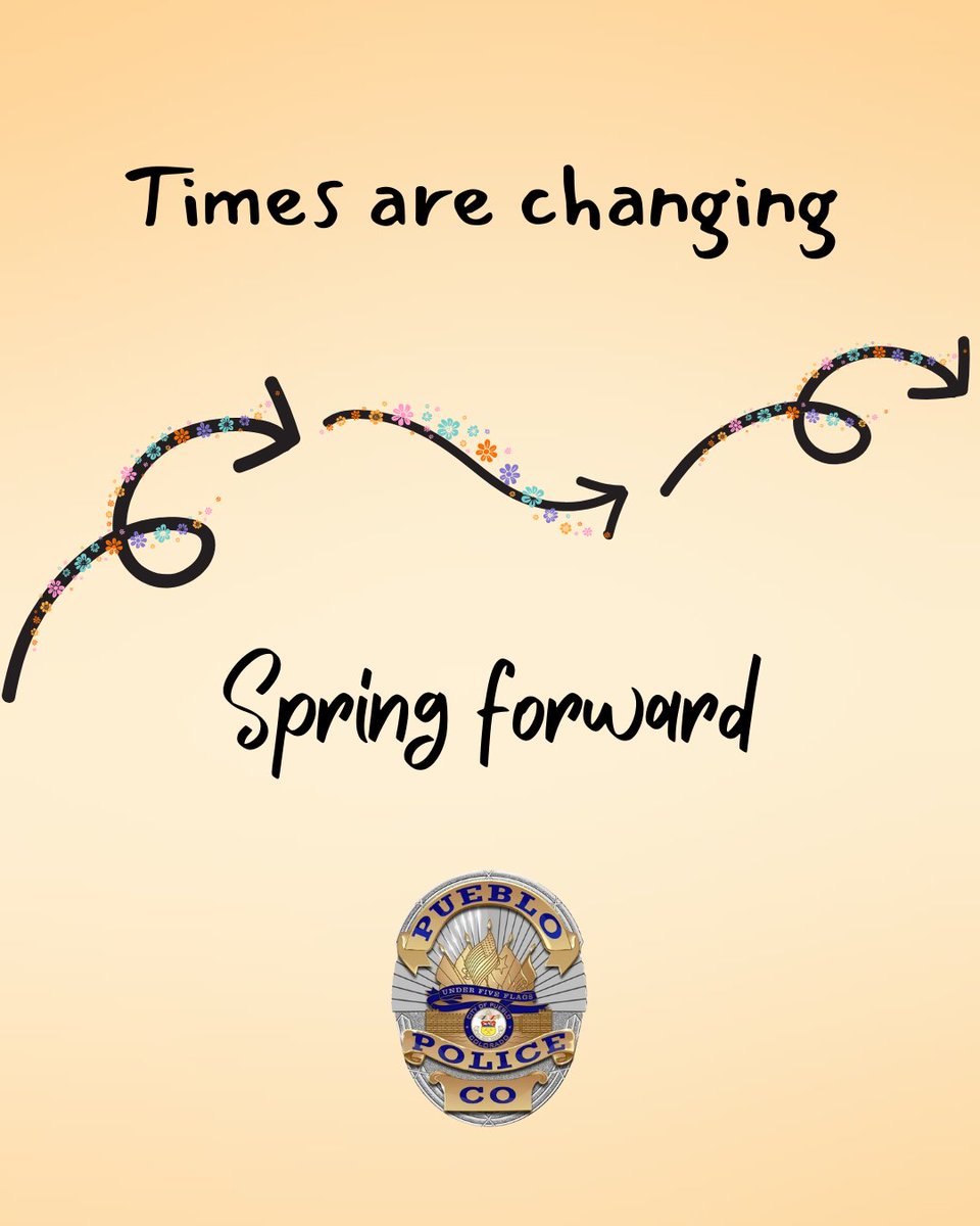 PuebloPolice1's tweet image. Reminder: Daylight Savings Time is here ⏰

#DaylightSavingsTime #SpringForward