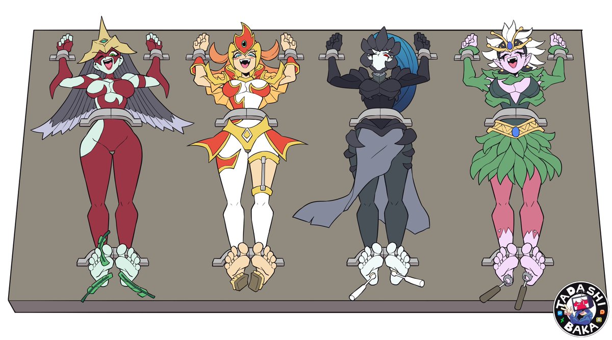 TadashiBaka's tweet photo. A commissioned piece of the elemental hero gals

(Give us more E-hero support cards, konami. We're starving.)

#yugioh #tickling #feet #commission https://t.co/pgvncc6u5f