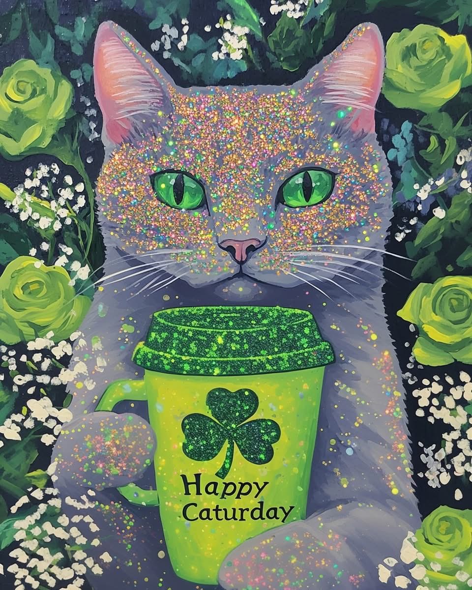lesdotcom's tweet photo. Happy Caturday y’all 💜☕️
#shaylasartsanctuary https://t.co/FNYReZUzLG