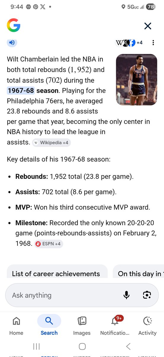 IM2NICEAR's tweet image. @Chris_Broussard - U stated a few days ago something that was shockingly inaccurate regarding Nicola Jokic.  U said he would be the - #1st - #player - in NBA History - to lead NBA - #Rebounding &amp;amp; #Assists - in the same season.  Wilt achieved this in 1968. U should know this. #sad