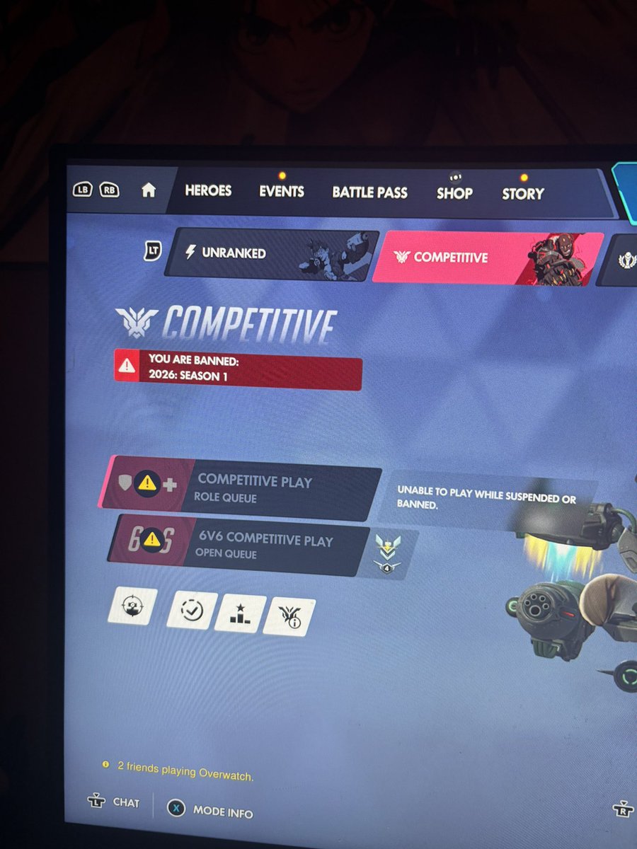 xixerces's tweet photo. @PlayOverwatch I’ve been having an issue with competitive were it gets stuck on the banned part.. and it says failed to connect to server, please fix ur game I’ve seen a lot of people having this issue too https://t.co/l4bNfGbJuz