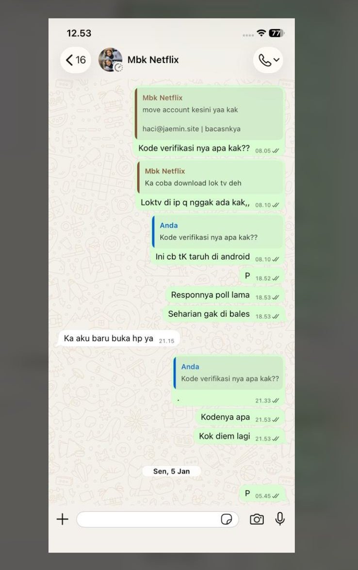 ressnasv's tweet photo. YG MAU BELI NETFLIX HATI² SAMA NOMOR INI‼️+6285156784803
BULAN RAMADHAN MALAH NIPU!! KALO MINTA TF CEPET, KASIH AKUN LAMA!! AKUN MASALAH KABUR GA ADA KABAR, INI PAGI NIPU LAGI‼️
#Netflix #zonauang #penipu #netflixpenipu https://t.co/x7gFMvfozh