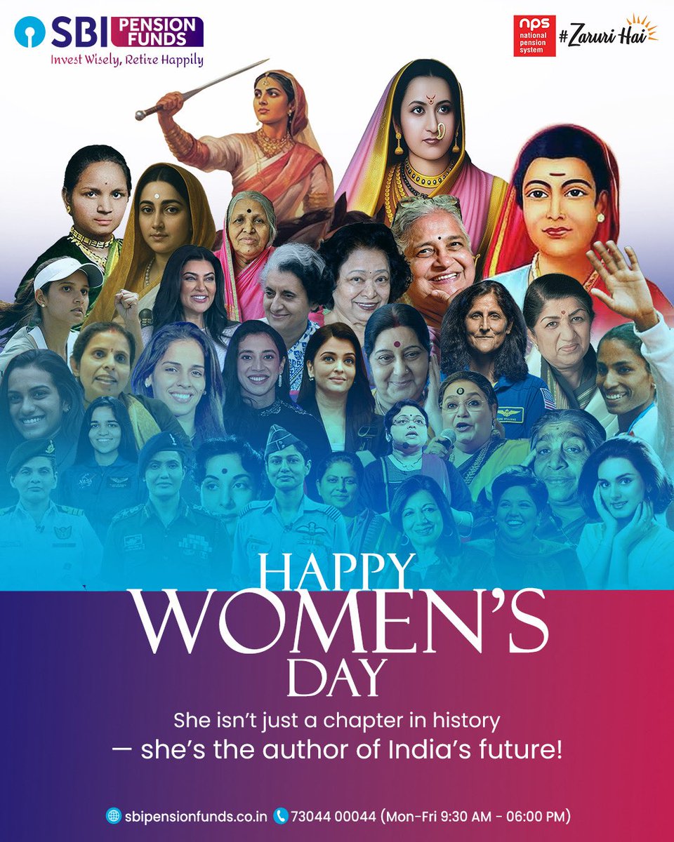 sbipensionfunds's tweet photo. Celebrating the strength, leadership, and contributions of #women who shape our workplaces, communities, and future — wishing you Happy Women’s Day!

#WomensDay https://t.co/FqbtBEtxZ1
