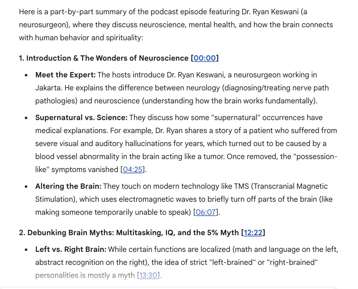 <a href="/MikaelDewabrata/">Mikael Dewabrata 📊</a> NotebookLM recommended banget:

- Buat yang suka bookmark bacaan/video tapi gak bener2 dibaca, minimal bisa dilempar ke NotebookLM
- Kalo udah dilempar, bisa kita follow up sama pertanyaan2 sesuai konteks yang kita mau
- Kalo udah dijawab, dia udah nandain dia jawab berdasarkan