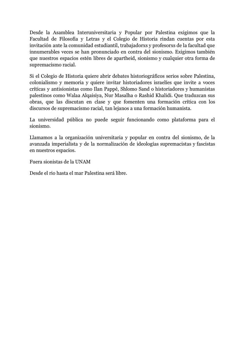 Asamblea Interuniversitaria y Popular x Palestina tweet media