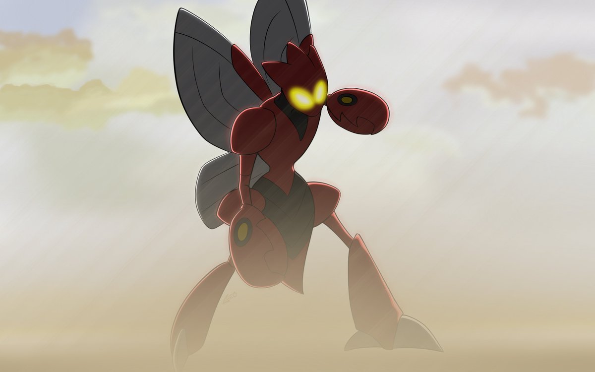 Drawing Scizor for fun while watching stream because I just plain haven’t in a while and I love Scizor.
