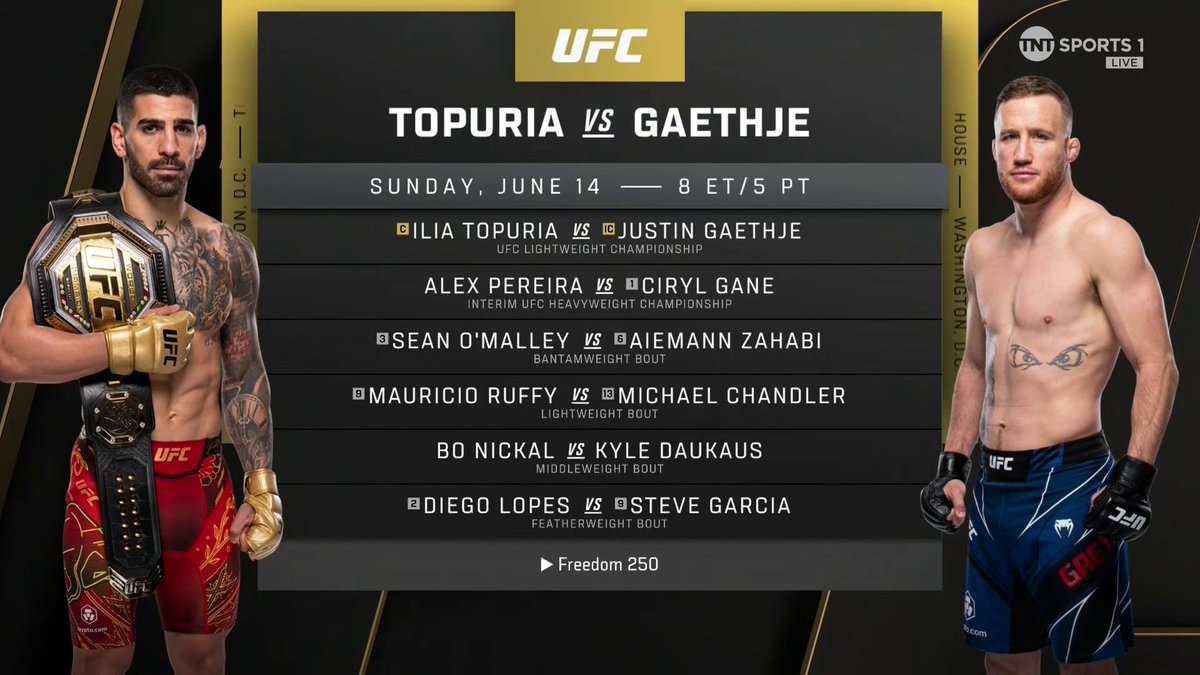 The WHITE HOUSE CARD has been confirmed! 🙌 

#UFC326 | LIVE on TNT Sports &amp; discovery+