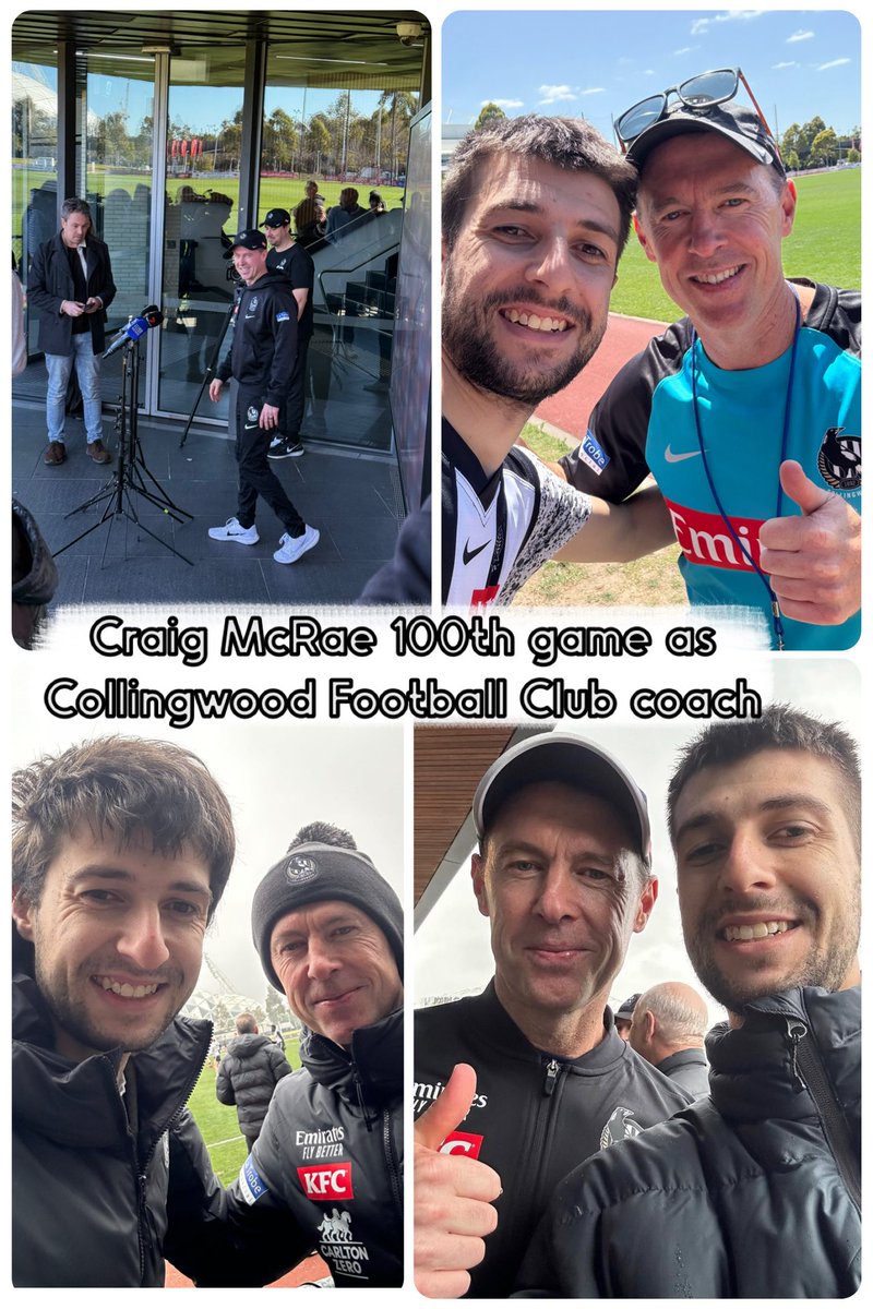 IncrediblyBozza's tweet photo. Congratulations Craig McRae on 100 games as coach for the @CollingwoodFC tonight π₯
A premiership, countless moments weβll never forget.
From the close wins to the getting us to 16 flags, what a ride itβs been.
Congrats, @flybags4 π€π€
#GoPies #AFL #Fly100 #McRae100 https://t.co/pbiLPNQOJn