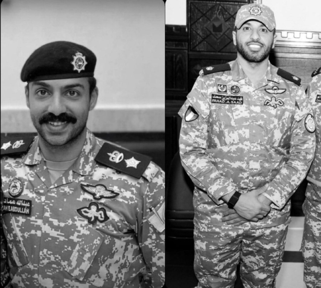 otb7_1's tweet photo. “ولا تحسبن الذين قُتلوا في سبيل 
اللَّهِ أمواتا ، بل أحياءٌ عند ربهم يُرزقون”

دفاعاً عن أرضهم ووطنهم 🇰🇼
استُشهد اثنين من ضباط أمن الحدود

المقدم ركن : عبدالله عماد الشراح 
الرائد : فهد عبدالعزيز المجمد

أسأل الله أن يرحمهم ويُعلي درجتهم
 ويسكنهم فسيح جناته . 

 #شهداء_الكويت https://t.co/qrnS2Egvxu