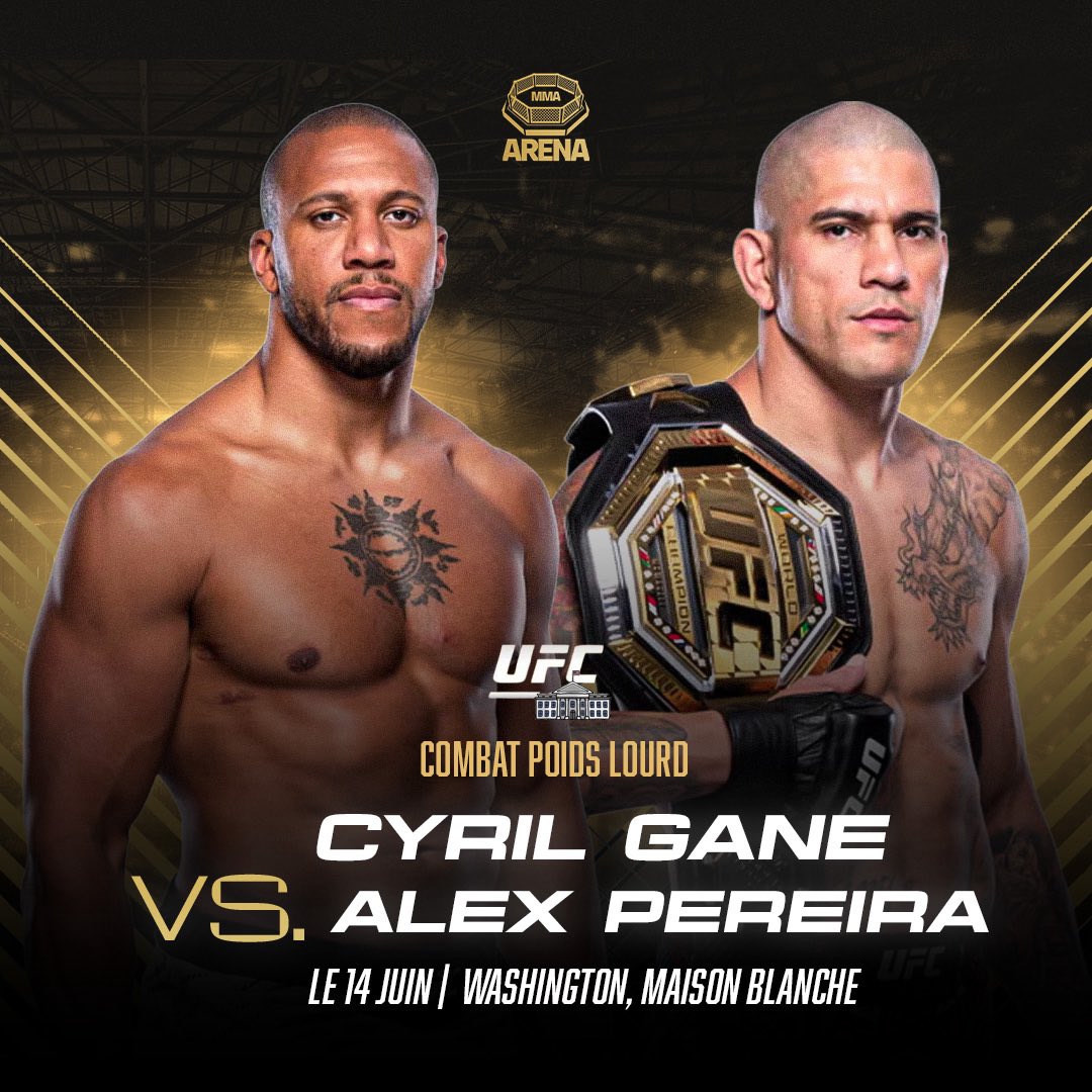 🚨🚨🚨🚨 C’EST OFFICIEL ! 

CIRYL GANE 🇫🇷 VA AFFRONTER ALEX PEREIRA POUR LA CEINTURE INTÉRIMAIRE HW 🏆

14 JUIN. MAISON BLANCHE 📍
ON Y VAAAA 🇫🇷🇫🇷🇫🇷