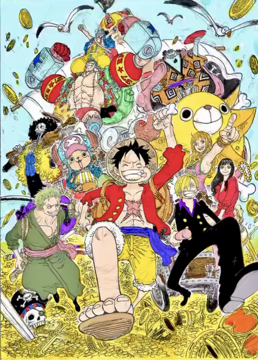 今週のワンピ 1176話カラー扉絵ポスター 12巻表紙の最新版 麦わらの