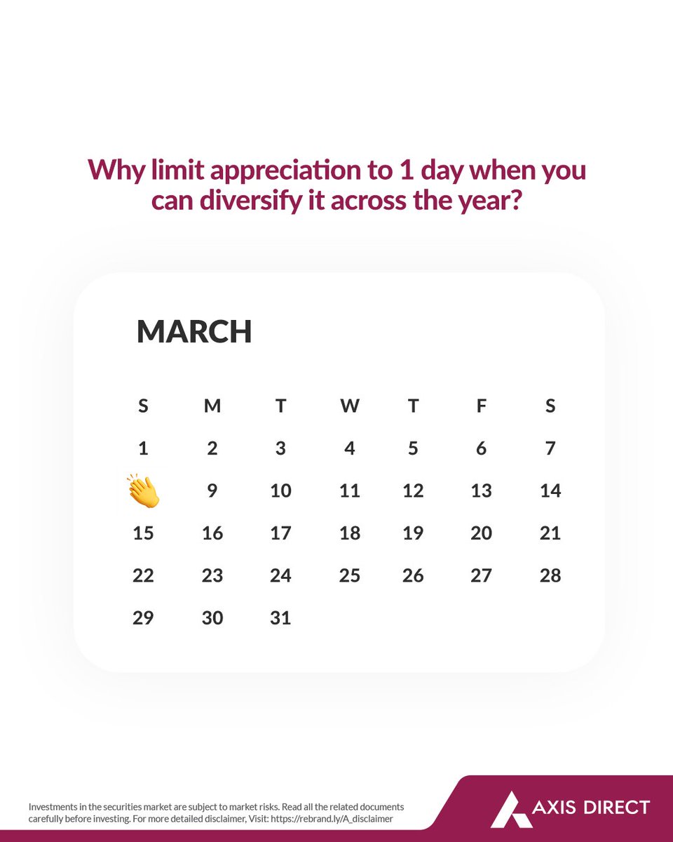 AxisDirect_In's tweet photo. A day to start the applause 👏
The rest of the year to keep it going.
Because real appreciation holds more value when it’s consistent.
#InternationalWomensDay #AxisDirect https://t.co/jUaFXoIQUJ