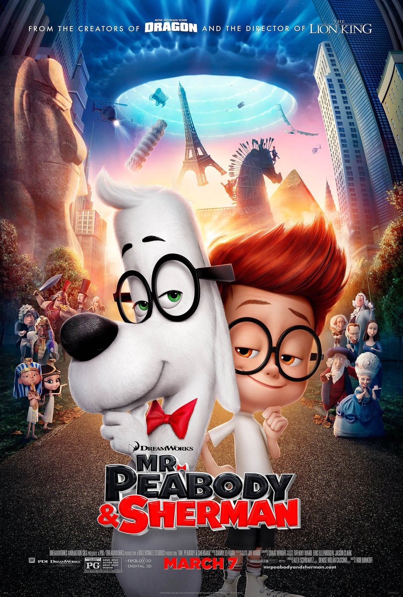FilmNewsNos's tweet photo. 🎬MOVIE HISTORY: 12 years ago today, March 7, 2014, the movie ‘Mr. Peabody & Sherman’ opened in theaters!
#TyBurrell #MaxCharles #ArielWinter #StephenColbert #LeslieMann @AllisonBJanney #StephenTobolowsky #StanleyTucci @leilabirch #PatrickWarburton #ZachCallison @DennisHaysbert https://t.co/oqWWHQqj0n